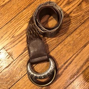 Luscious brown CHICO’S 2” wide woven leather belt